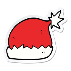 sticker of a cartoon santa hat