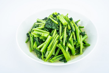 Chinese dish, a dish of green, fried winter leeks