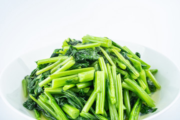 Chinese dish, a dish of green, fried winter leeks