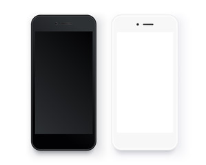Set of Realistic mobile phones. Mock up smartphone