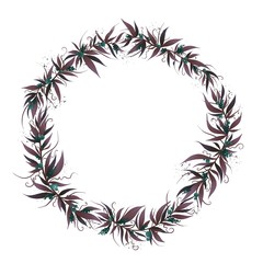 Bug christmas frame of leafs and berry 