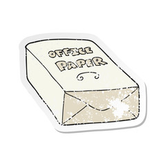 retro distressed sticker of a cartoon office paper