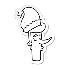 sticker of a cartoon man in christmas hat