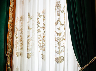 Finely embroidered yarn curtains