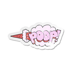 retro distressed sticker of a cartoon poop explosion