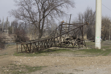  fallen metal pole