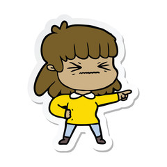 sticker of a cartoon woman