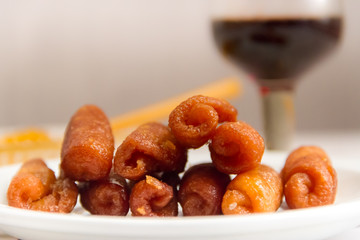 pestiños with honey anis and oporto typical gastronomy of andalucia
