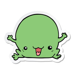 sticker of a cartoon frog