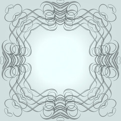 Green frame with a pattern. The Illustration