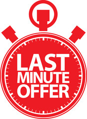 Last minute offfer stopwatch icon, vector illustration