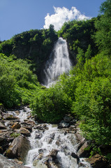 Obraz premium Krimml waterfalls in the Alpine forest, Austria