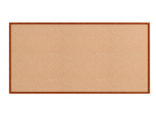 Empty cork board (noticeboard) isolated on white. Mockup template - 3D rendering