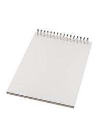 Empty notepad (sketch book) solated on white background
