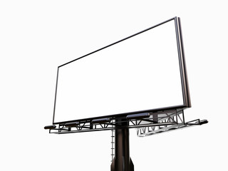 Obraz premium 3D rendering of blank billboard (empty advertisement) isolated on white background - mock up template