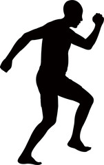 a man running silhouette vector