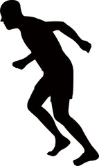 a man running silhouette vector