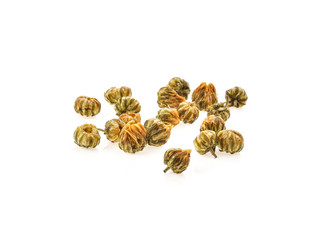 Dried chrysanthemum flower isolated on white background