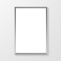 Empty advertising poster (banner) - mockup template on gray background. 3D rendering