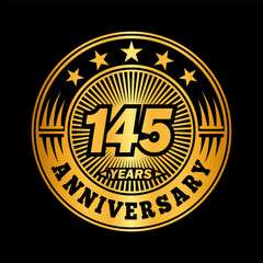 145 years anniversary. Anniversary logo design. Vector and illustration.