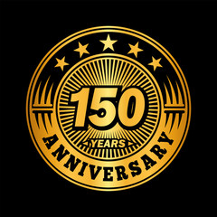 150 years anniversary. Anniversary logo design. Vector and illustration.