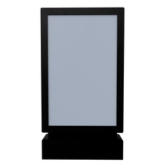 Mock up vertical street poster billboard isolated on white background. 3d rendering