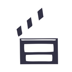 flat color retro cartoon film clapper board