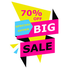 Big sale special offer banner. Vector illustration.