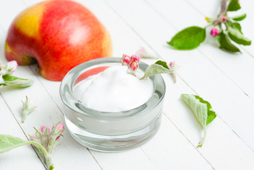 Cream and apple