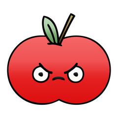 gradient shaded cartoon red apple