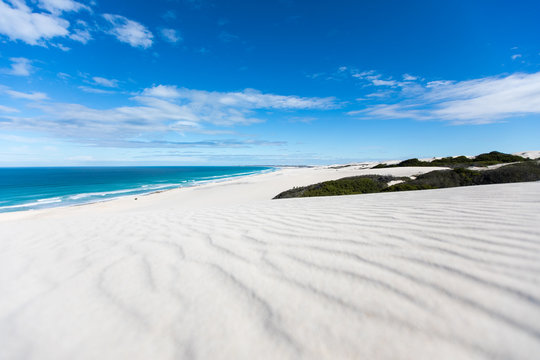 De hoop nature reserve white dunes and crystal clear waters of the Indian ocean