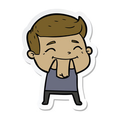 sticker of a happy cartoon man