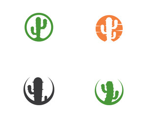 Cactus Logo template vector icon illustration design