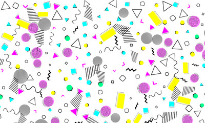 Pop art color background. Memphis pattern