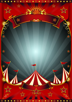 Red dark circus poster