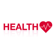 Health text with heart and ecg - 254152137