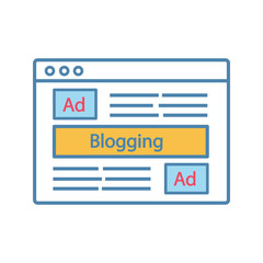 Blog advertising color icon