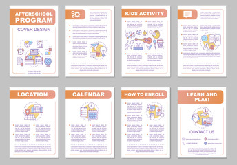 After school program brochure template layout