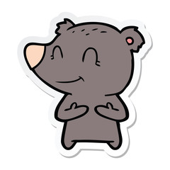 sticker of a friendly bear cartoon
