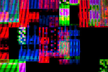 Pixel pattern of a digital glitch / Abstract background of a digital glitch in neon colors.