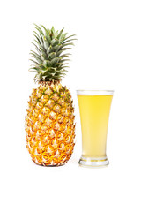 Fresh of pineapple glass on white background - Healthy Drink