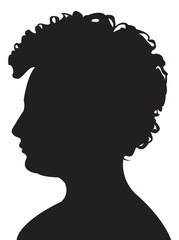 young man head silhouette vector