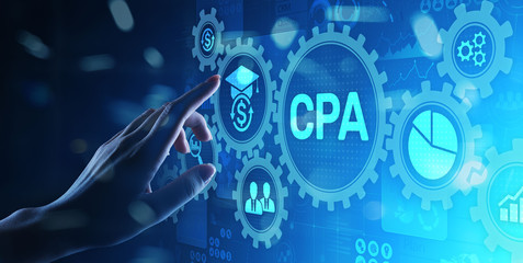 CPA Certified Public Accountant Audit Business concept on virtual screen.