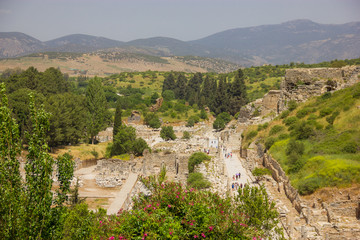 Fototapeta na wymiar Archaeology, ancient ruins of Ephesus Turkey
