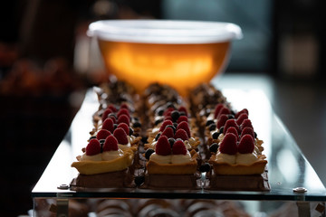 italian pastry cake on stand