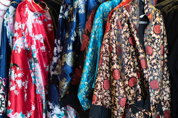 many japanese kimono dress at the market