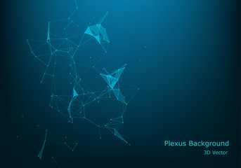 Geometric graphic background molecule and communication. Big data complex with compounds. Perspective backdrop. Minimal array. Digital data visualization. Scientific cybernetic vector illustration