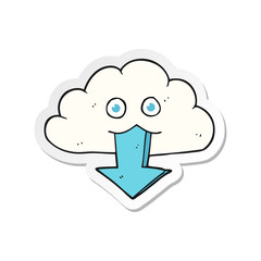 sticker of a cartoon download from the cloud