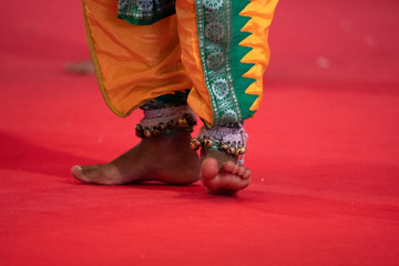 India traditional dance foot detail