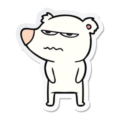 sticker of a angry bear polar cartoon